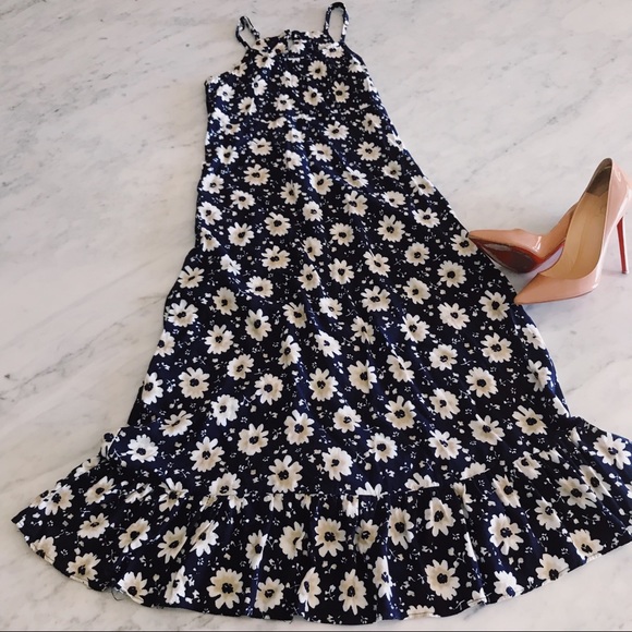 CATCH ME Dresses & Skirts - Maxi navy floral dress cut-out open back size M